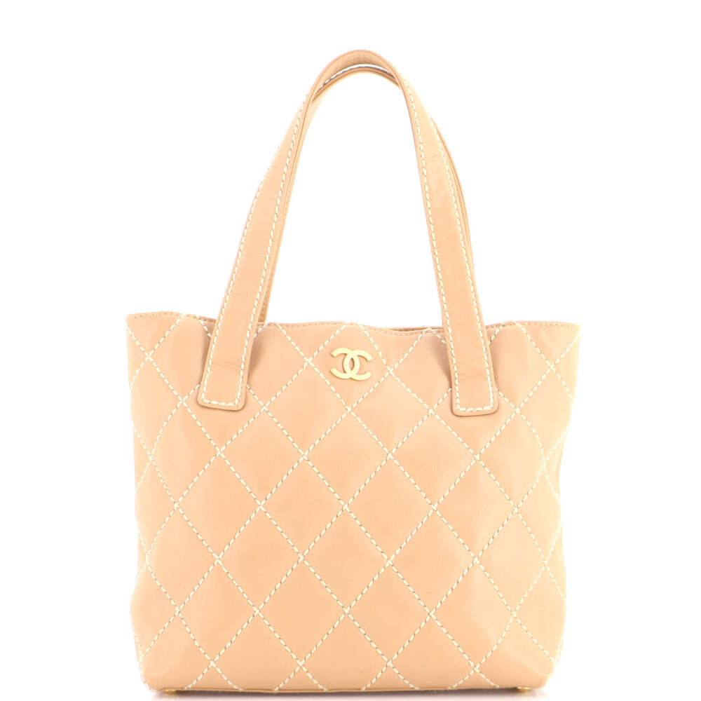 Chanel Small Surpique Tote Quilted Leather